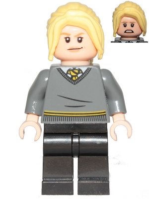 Hannah Abbott - Dark Bluish Gray Hufflepuff Sweater, Black Legs