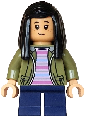 Cho Chang - Olive Green Jacket, Dark Blue Short Legs