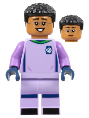 Soccer Goalie, Female, Lavender Uniform, Medium Nougat Skin, Short Black Hair