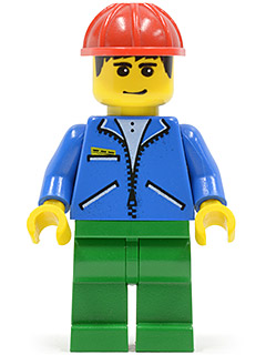 Jacket Blue - Green Legs, Red Construction Helmet