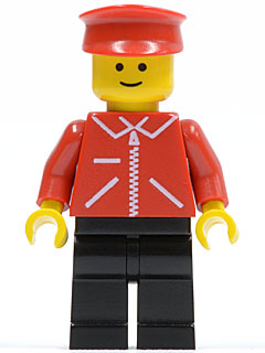 Jacket Red with Zipper - Red Arms - Black Legs, Red Hat