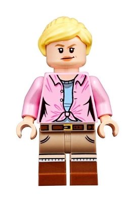 Dr. Ellie Sattler - Bright Pink Shirt, Ponytail and Swept Sideways Fringe
