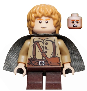 Samwise Gamgee (Sam) - Dark Tan Shirt, Dark Bluish Gray Cape