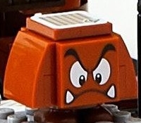 Goomba (Dark Bluish Gray Interior Pieces) - Angry, Looking Down