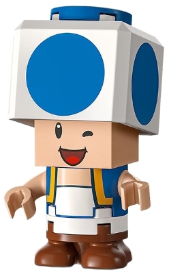 Blue Toad - Winking, Black Hinge Brick