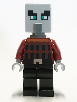 Illager (Pillager) - Wide Eyes, Dark Bluish Gray Neck Bracket and Tile with Clip