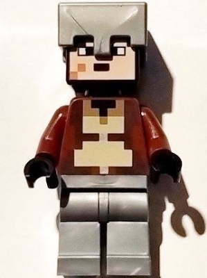 Nether Hero - Reddish Brown Torso, Flat Silver Helmet