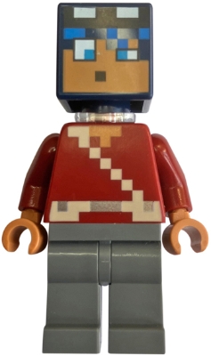 Hero - Dark Red Torso, Dark Bluish Gray Legs, Neck Bracket