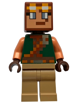 Hero - Dark Green Torso, Dark Tan Legs, Bright Light Orange Goggles