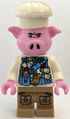 Pigsy - Medium Blue Utility Harness with Pig Head Buckle, Dark Tan Medium Legs with Pockets