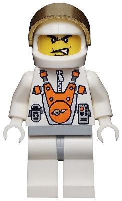 Mars Mission Astronaut with Helmet and Angry Black Eyebrows and Messy Hair