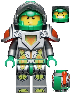 Aaron Fox - Flat Silver Visor and Armor, Clip, Curved Slope, and Bar with Tow Ball on Back