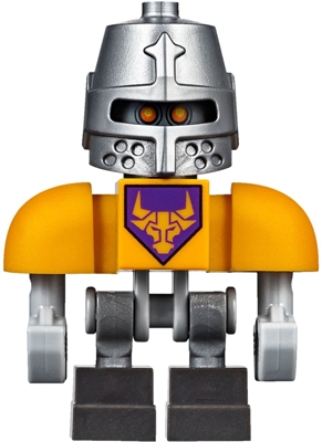 Axl Bot - Bright Light Orange Shoulders, Flat Silver Helmet