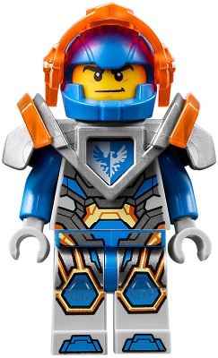 Clay Moorington - Blue Helmet, Trans-Neon Orange Visor, Flat Silver Armor