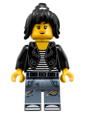 Nya - Leather Jacket and Jeans High School Outfit