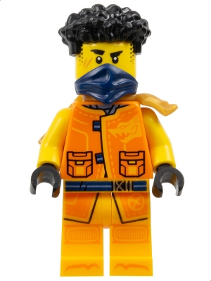 Arin - Tang Jacket, Dark Blue Bandana, Scabbard