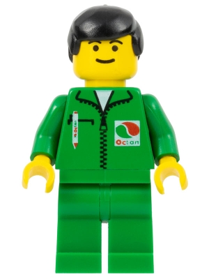 Octan - Green Jacket with Pen, Green Legs, Black Male Hair