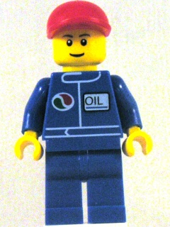 Octan - Blue Oil, Blue Legs, Red Short Bill Cap (Undetermined Eyebrows)