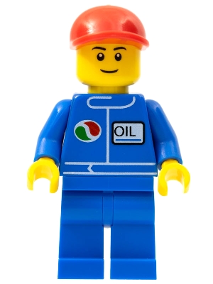 Octan - Blue Oil, Blue Legs, Red Short Bill Cap, Black Eyebrows