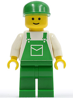 Overalls Green with Pocket, Green Legs, Green Cap, Standard Grin