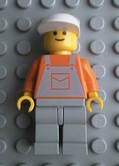 Overalls Light Gray with Pocket, Light Gray Legs, White Cap - Glued