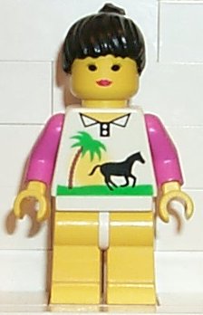 Horse and Palm - Yellow Legs, Black Ponytail Hair