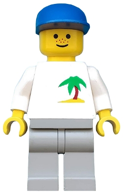 Palm Tree - Light Gray Legs, Blue Cap