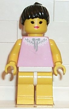 Gray and White Collar - Yellow Legs, Black Ponytail Hair