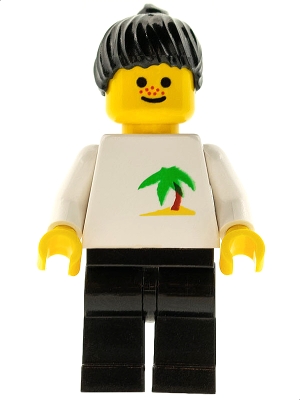 Palm Tree - Black Legs, Black Ponytail Hair