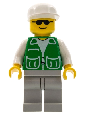 Jacket Green with 2 Large Pockets - Light Gray Legs, White Cap