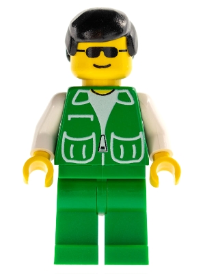 Jacket Green with 2 Large Pockets - Green Legs, Black Male Hair