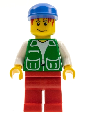 Jacket Green with 2 Large Pockets - Red Legs, Blue Cap