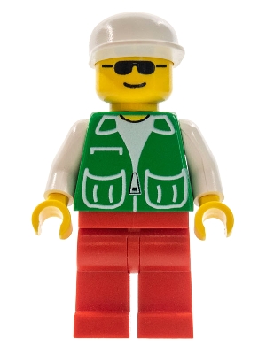 Jacket Green with 2 Large Pockets - Red Legs, White Cap