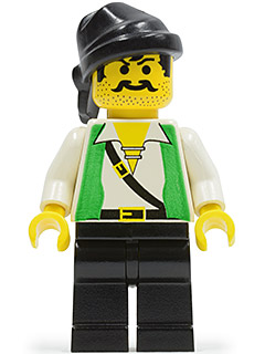 Pirate Green Vest, Black Legs, Black Bandana