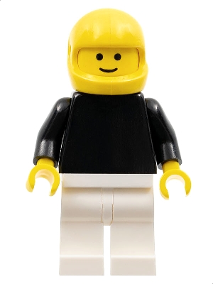 Plain Black Torso with Black Arms, White Legs, Yellow Helmet
