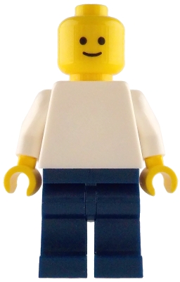 Plain White Torso, Dark Blue Legs, Standard Grin