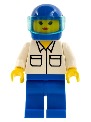 Shirt with 2 Pockets, Blue Legs, Blue Helmet, Trans-Light Blue Visor