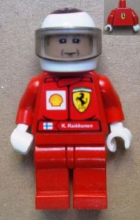 F1 Ferrari - K. Raikkonen with Helmet White Printed - with Torso Sticker