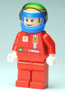 F1 Ferrari - F. Massa with Helmet Blue Printed - with Torso Stickers