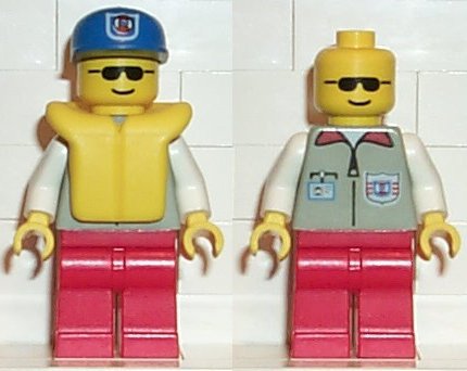 Coast Guard 1 - Red Legs, Blue Cap with Rescue Pattern, Sunglasses, Life Jacket