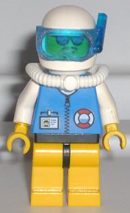 Coast Guard City Center - White Collar & Arms, Yellow Legs with Black Hips, White Helmet, Scuba Tank, Sunglasses