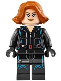 Black Widow - Black Jumpsuit, Dark Orange Short Hair, Printed Legs, Dark Azure Trim