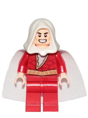Shazam - White Hood, Shiny Starched Cape