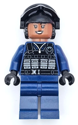 SHIELD Agent - Female, Tactical Vest, Black Goggles, Medium Brown Head