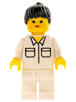 Shirt with 2 Pockets, White Legs, Black Ponytail Hair