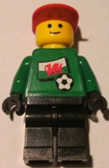 Soccer Player - Welsh Goalie, Welsh Flag Torso Sticker on Front, White Number Sticker on Back (1, 18 or 22, specify number in listing)