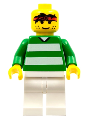Soccer Player - Green and White Team with Number 3 on Back