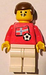 Soccer Player - Norwegian Player 1, Norwegian Flag Torso Sticker on Front, Black Number Sticker on Back (specify number in listing)