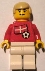 Soccer Player - Danish Player 2, Danish Flag Torso Sticker on Front, Black Number Sticker on Back (specify number in listing)