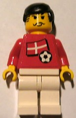 Soccer Player - Danish Player 3, Danish Flag Torso Sticker on Front, Black Number Sticker on Back (specify number in listing)